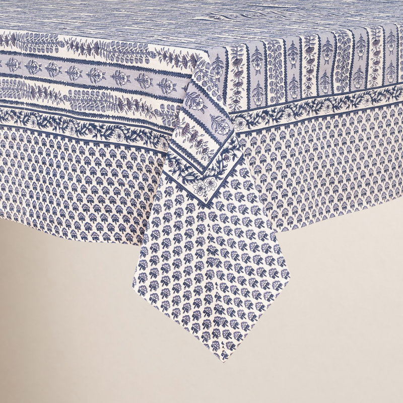 Nappe Charlemont, 142 po x 71 po, Bleu / Marine