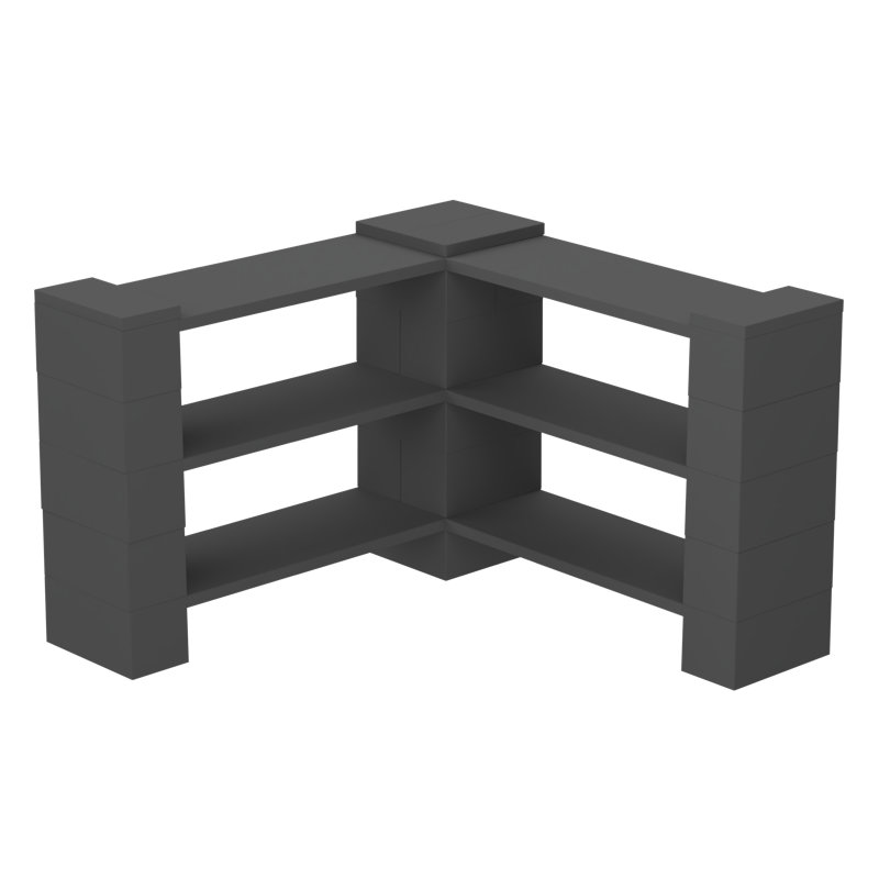 42 " W Adjustable Shelving Unit, Dark Gray