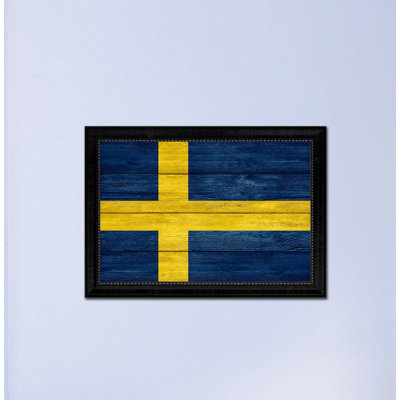« suède country flag », impression sur toile encadrée