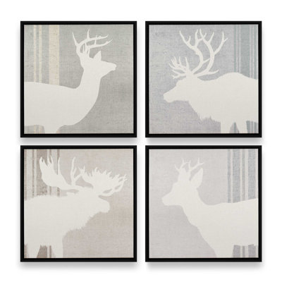 Antlered Silhouettes Set of 4
