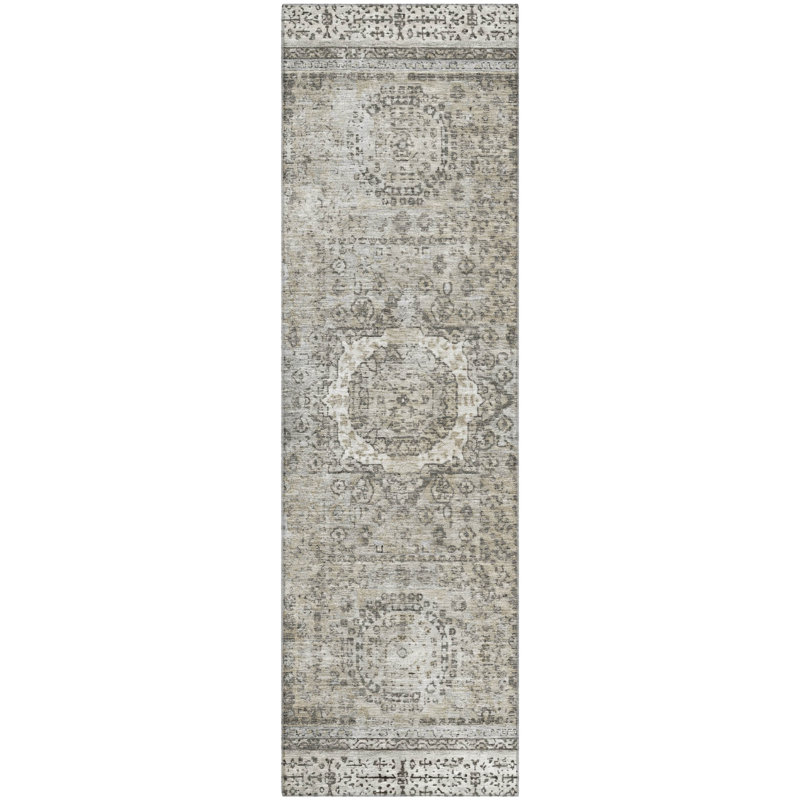 Premium Machine Washable Lubbers AMF1740 Border Rug, Runner 2'3" x 7'6"