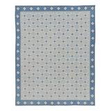 Rug & Kilim’S Indian Dhurrie Rug In Sky Blue And Cream Geometric Mosaic