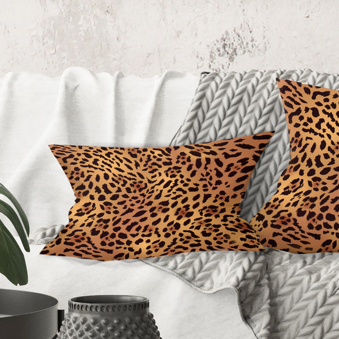 Leopard Fur Safari III - Mid-Century Modern Printed Throw Pillow Design Art