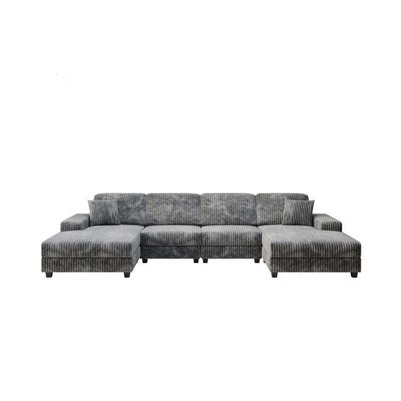 Canapé convertible polyvalent avec tissu velours côtelé pour le confort du salon
