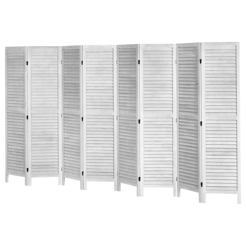 170cm W x 1.9cm H 8 - Panel Folding Room Divider, White