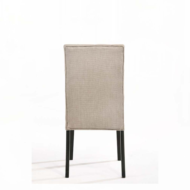 Ensemble de chaises de salle à manger rembourrées en lin avec dossier rembourré, 4 pattes