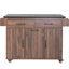 Îlot de cuisine avec compartiment de rangement, poubelle basculante, abattant, tablette réglable, porte-épices, armoire en noyer à 9 étagères -