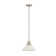 1-Light Contemporary White Cone Pendant Light with Opal Glass Shade