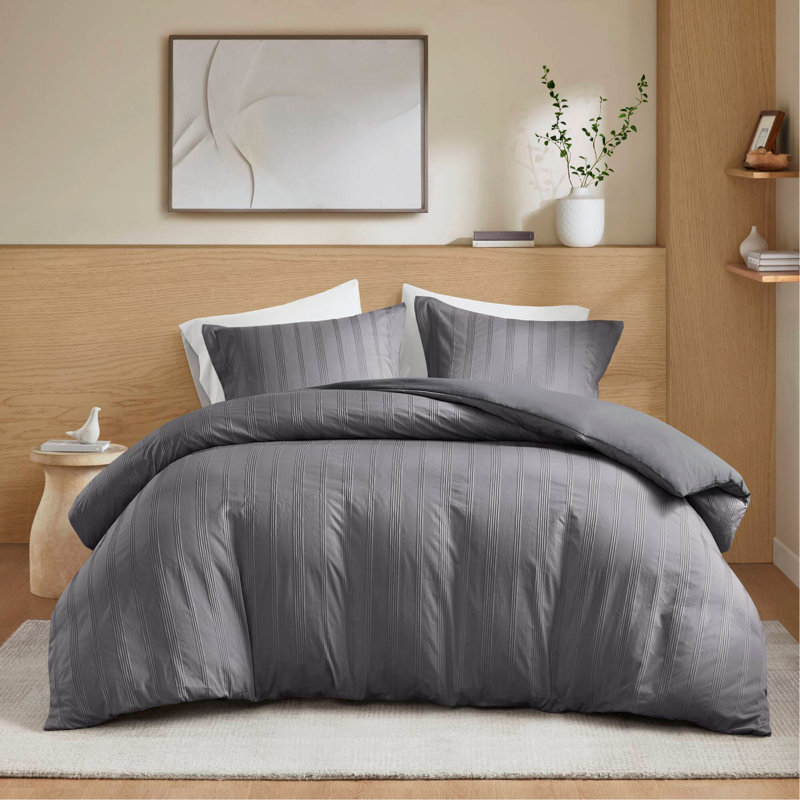 Ensemble de housse de couette 3 pièces, Gris anthracite