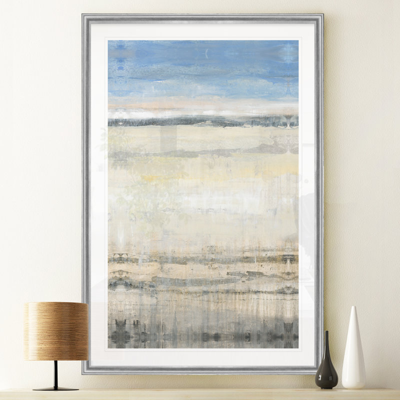 " E Transitional Space II ", 30.5" H x 42.5" W x 1.5" D, Silver Framed