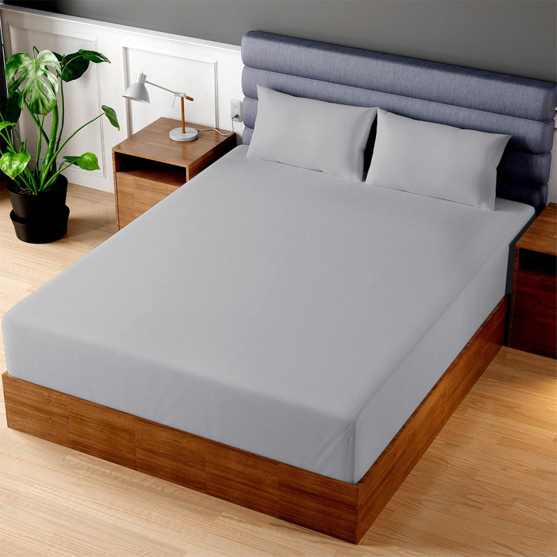 Très grand drap-housse très grand 40 cm - ultra doux, respirant et infroissable, Argent