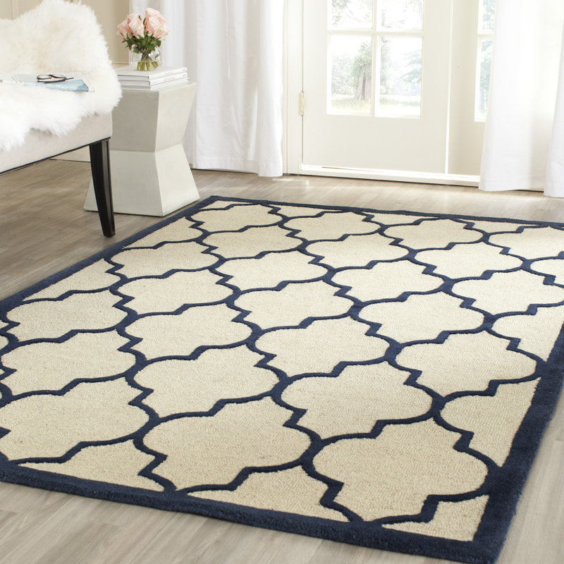 Rotteck Rectangle 122 cm x 183 cm Geometric Wool Hand Woven Area Rug