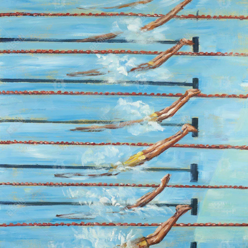 «Olympic Swimmers» sur toile