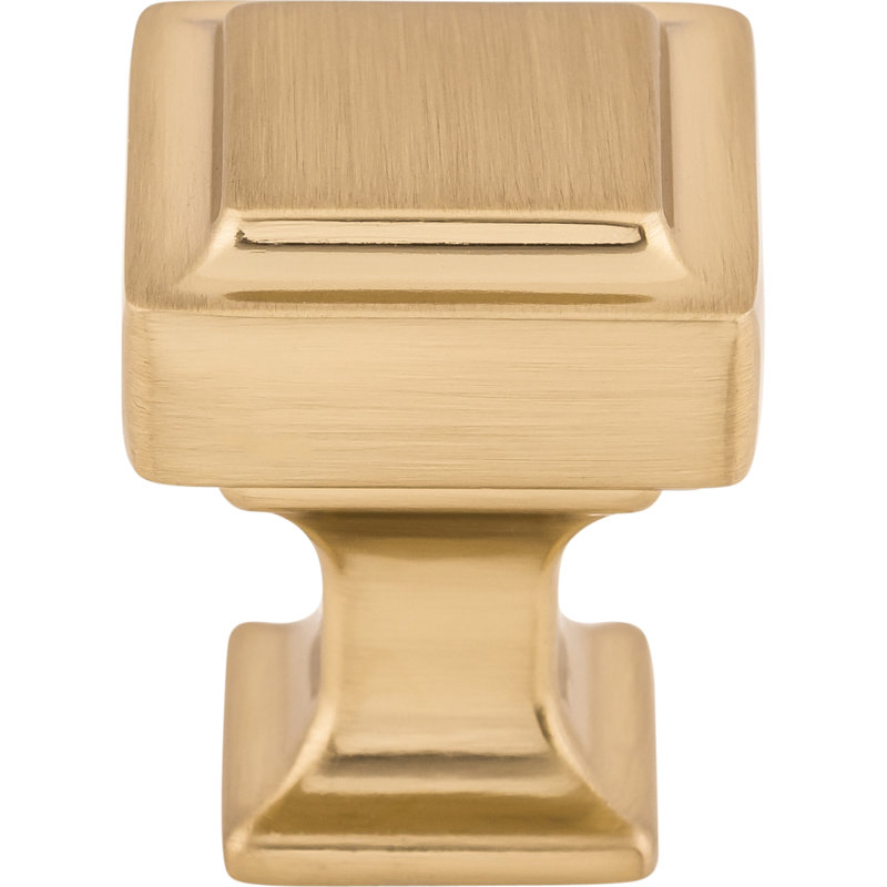 Ascendra Square Knob, 1 1/8" Length, Honey Bronze