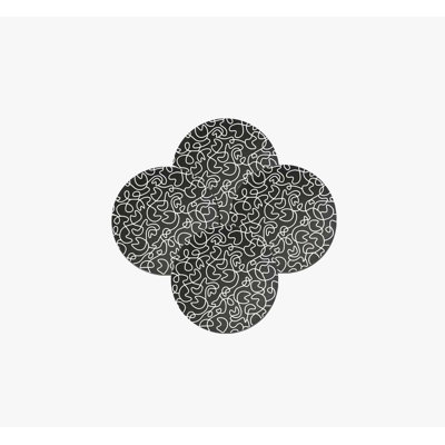 B&W Squiggly Dinner Plate