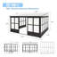 Solarium toutes saisons 10 X 14 pi, solarium mural permanent avec fenêtres en polycarbonate détachables, solarium en aluminium avec 2 portes coulissantes verrouillables pour terrasse de jardin-113717631