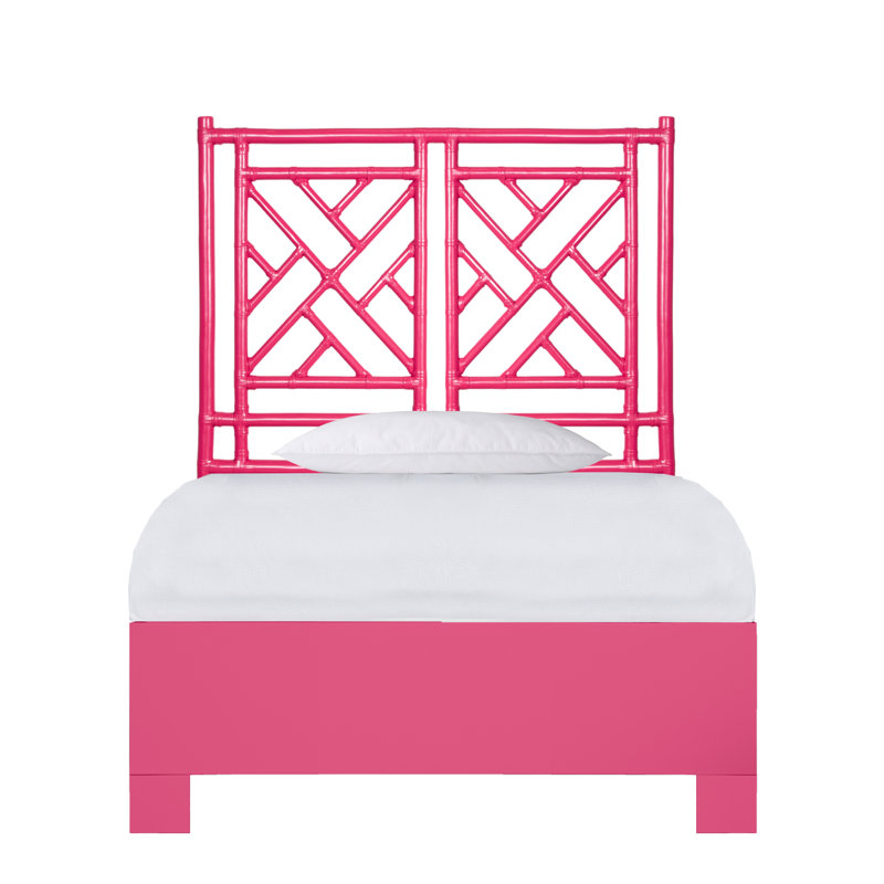 Lit standard Chippendale, Simple, Rose vif