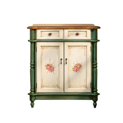 Brown+Green+White Solid + Manufactured Wood Shoe Storage Bench