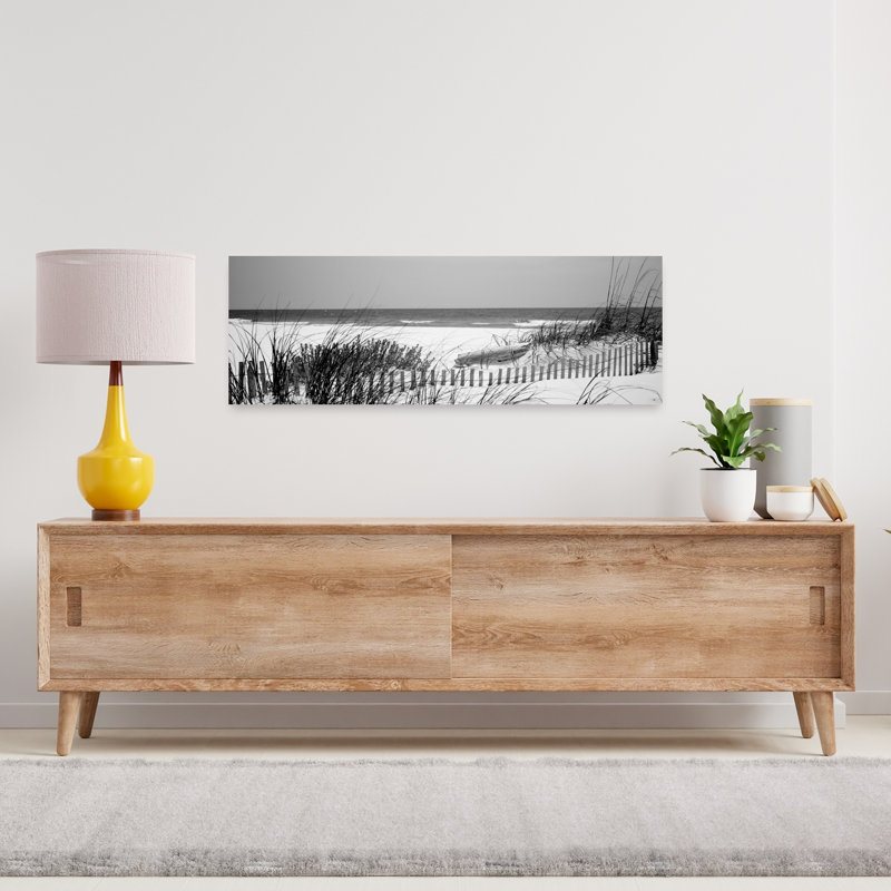 Fence on the beach Bon Secour National Wildlife Refuge Gulf of Mexico Bon Secour Baldwin County Alabama USA 1 Piece Wrapped Canvas Panoramic Wall Art