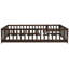 Lit de plancher double en bois d'hévéa - avec barrières de sécurité, clôture et porte-1964864471