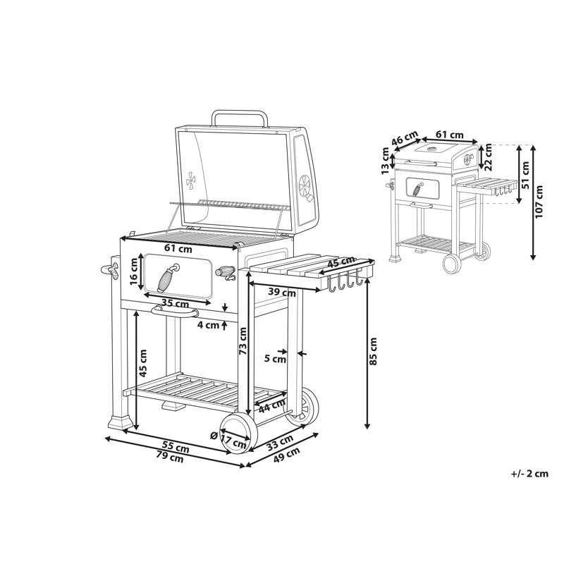 Dakota Fields Johari 79cm W Barrel Charcoal Grill