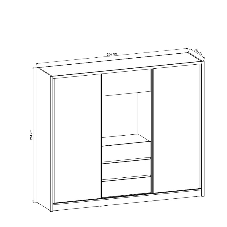 Cazeau 2 Door Manufactured Wood Wardrobe, White