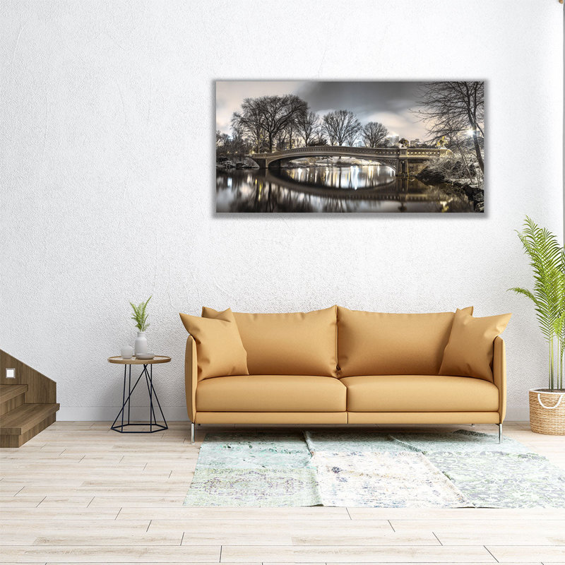 «Bow Bridge over Turtle Pond in Central Park, New York», reproduction d'art sur toile, H 10 po x l 20 po