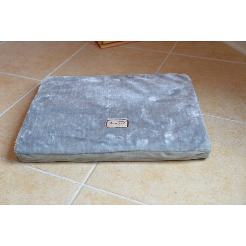 Tapis pour chien en mousse à mémoire de forme, Grand (l 39 po x P 27,5 po x H 3 po), Vert sauge / Gris