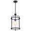 Luminaire suspendu cylindrique à intensité variable 1 lumière Neven avec abat-jour en verre transparent -88608545