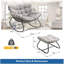 Chaise berçante avec repose-pieds, repose-pieds et coussins en osier toutes saisons-1056809973