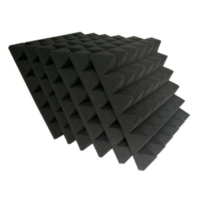 12PC Pyramid Shape Sound Absorbing Panels Adhesive Backing 12*12Inch Wall Panels