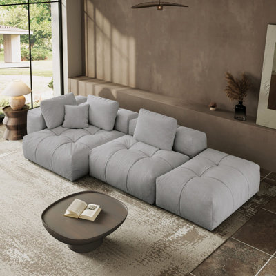 Canapé modulaire modulaire, siège à combinaison profonde surdimensionné, housses de coussin amovibles et lavables, tissu, rembourrage en duvet