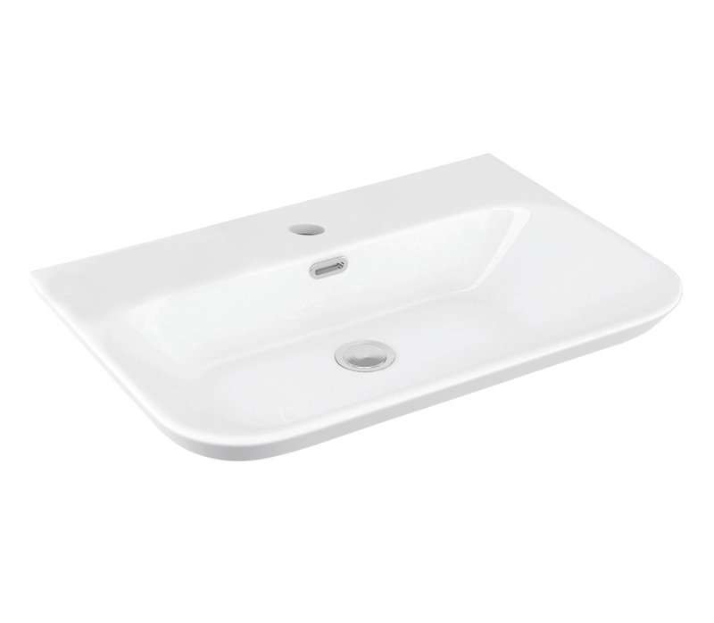 Lavabo de salle de bain vasque rectangulaire en céramique avec trop-plein Edge, Monotrou