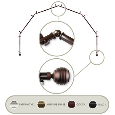 Pepin Adjustable Bay Window Single Curtain Rod