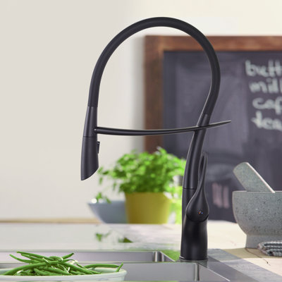 Robinet de cuisine magnétique à une poignée avec douchette extractible et plaque de distribution