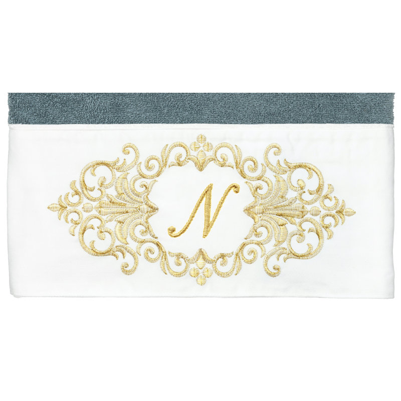Linum Home Textiles 100% Turkish Cotton MONICA 2PC Embellished Bath Towel Set, N