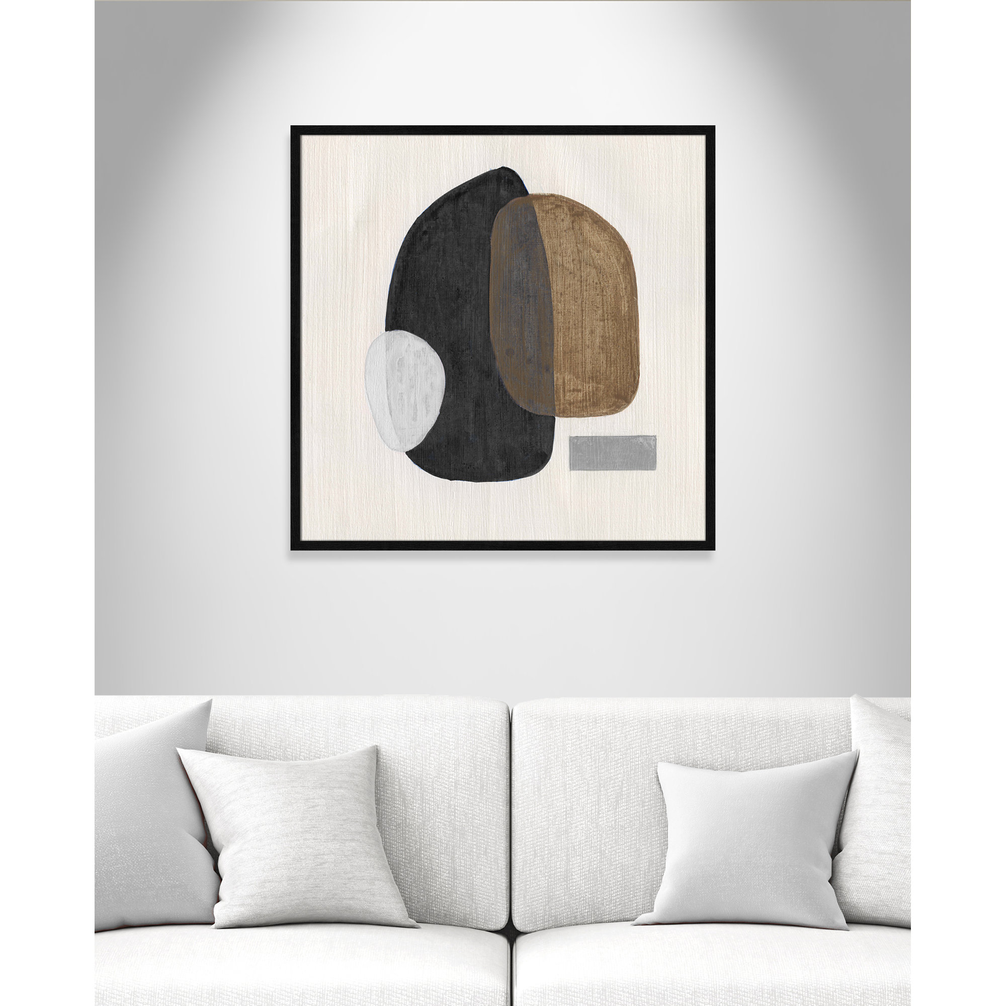 Inola Neutral Stones III Wall Art, 32" H x 32" W, Black