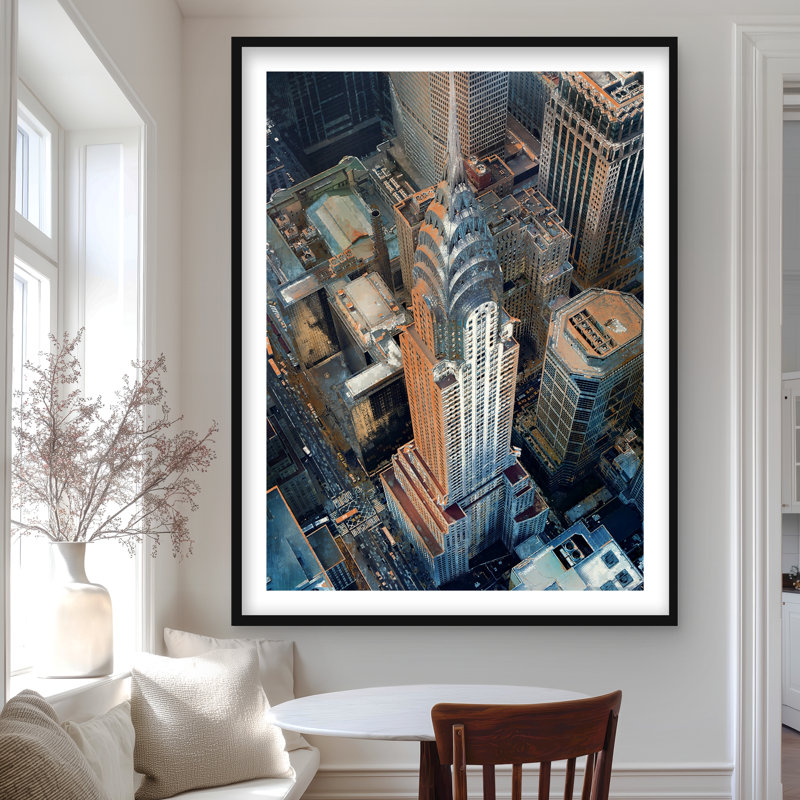 «Chrysler Building NYC Blue Print» | Décoration intérieure encadrée
