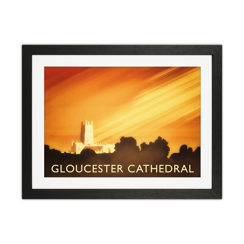Gloucester Cathedral by Richard O'Neill - Print, 33.5cm H x 43.5cm W x 3cm D, Black Framed