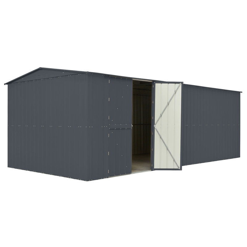 Salford 19 ft. x 10 ft. Metal Steep Slope Garden Shed