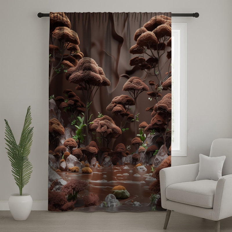 Rideaux de fenêtre bruns texturés, voilages et rideaux occultant - 1 panneau, Transparent, 50 po x 80 po - 1 panneau