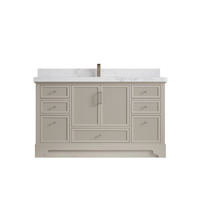 Alys 60'' Single Bathroom Vanity with Top, Calacatta Nuvo