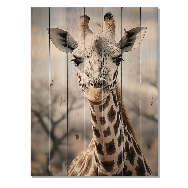 Afrique, girafes élégantes II sur bois, H 32 po x l 24 po x P 0,78 po