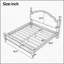 Grand lit plateforme en bois avec tête de lit tapissier, structure brune et tissu beige-129186297-129186296