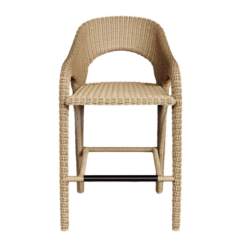 Uttermost Kavali Outdoor Wicker Counter Stool, 27.75"