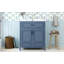 Meuble-lavabo de style rétro avec lavabo en céramique, armoire de salle de bain avec portes à fermeture douce