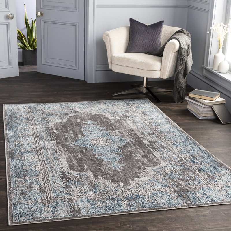 Cotesfield Abstract Dark Brown/Gray Area Rug, Rectangle 8'10" x 12'
