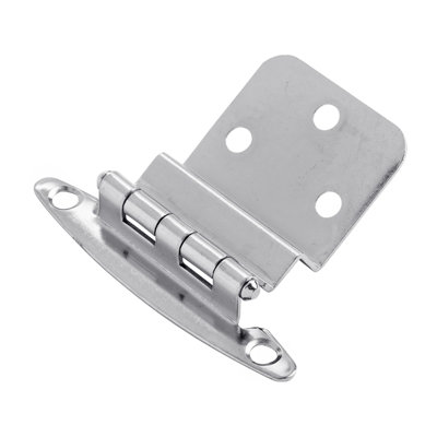 Surmatelas variable à fixation en surface, cadre frontal encastré de 3/8 po - Chrome - Charnières de porte d'armoire (ensemble de 10)