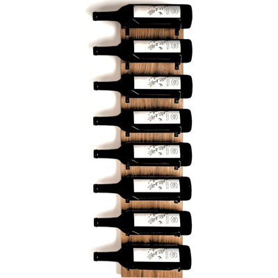 Wine Rack Wall Mounted | Wooden Wall Wine Rack with 8 Bottle Storage and Matte Black Brackets | Wine Wall Rack with Rustic Finish | Perfect for Small