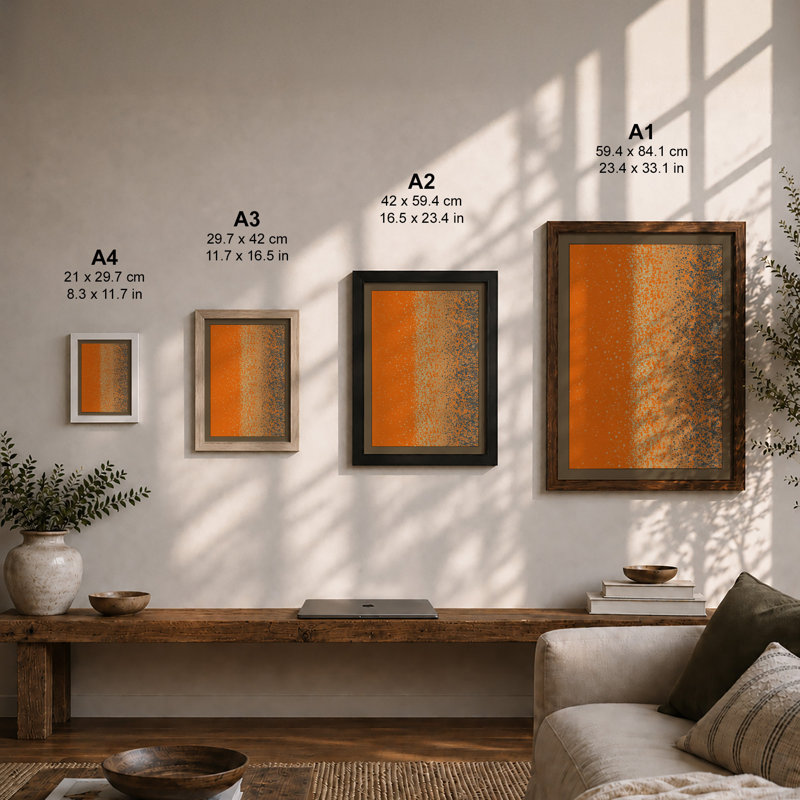 Colour to Dust Abstract - Framed Print, A4 - 29.7 x 21.0 cm, White